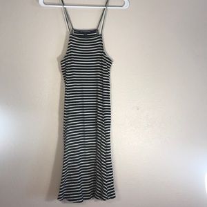 Black and white striped dress